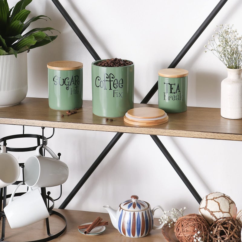DII Kitchen Accessories Retro Collection, Ceramics, Canister Set, Artichoke, 3 Piece - Image 4