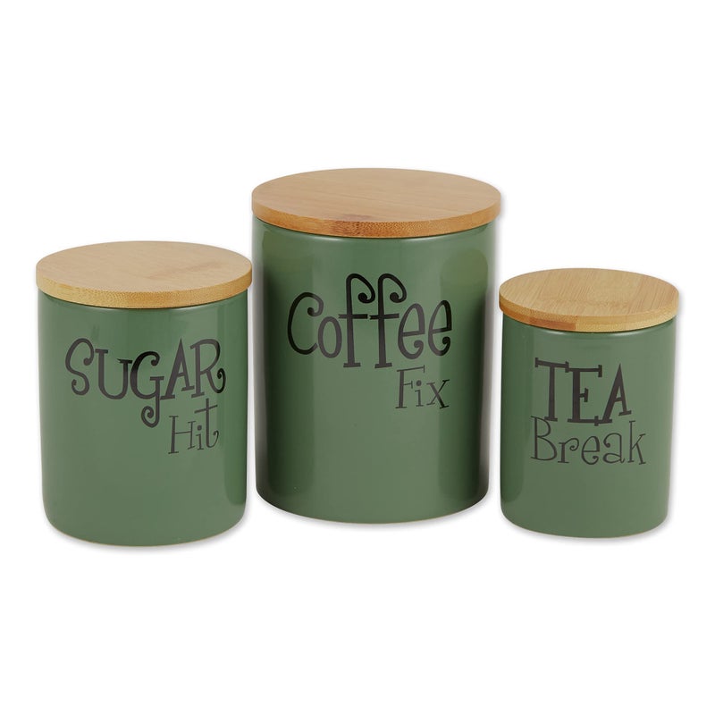 DII Kitchen Accessories Retro Collection, Ceramics, Canister Set, Artichoke, 3 Piece - Image 1