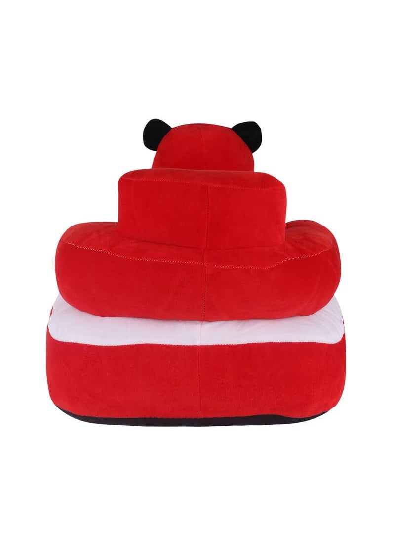 KIDS WONDERS KIDS WONDERS Baby Teddy Soft Sofa Seat Comfortable Soft Cushion Sofa Panda 30 cm Black White  - Image 4