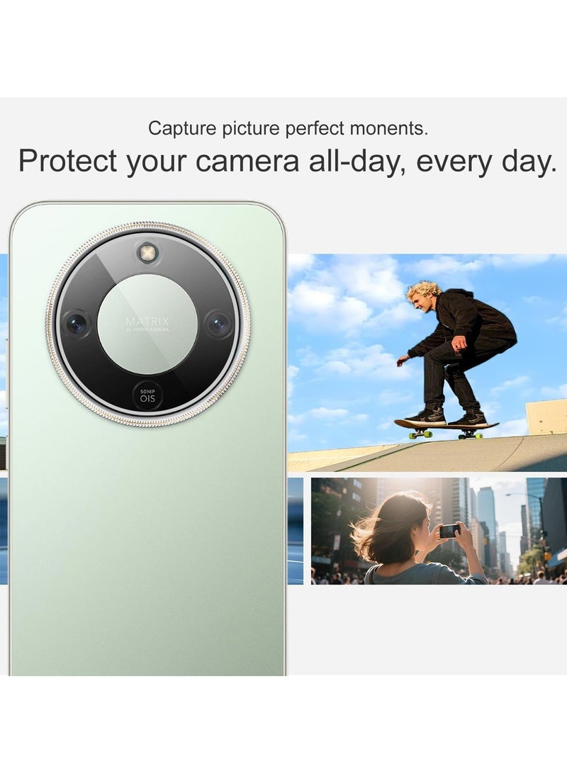 دبليو تيك واقي عدسة كاميرا كامل لهاتف Honor X9d 5G 2025 زجاج مقسى 2.5D (MLGICR) - فضي - Image 4