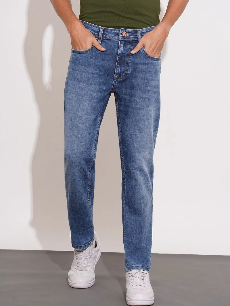 Being Human Men Mid Tone Straight Fit Mid-Rise Heavy Fade Jeans