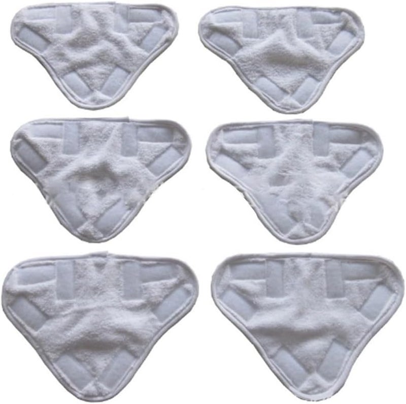 6 Pack White Triangle Steam Mop Pads Reusable Washable High Quality Fiber Cloth Covers - Image 5