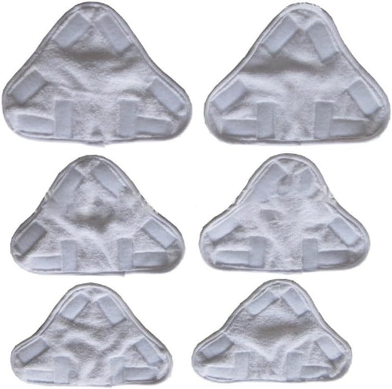 6 Pack White Triangle Steam Mop Pads Reusable Washable High Quality Fiber Cloth Covers - Image 4