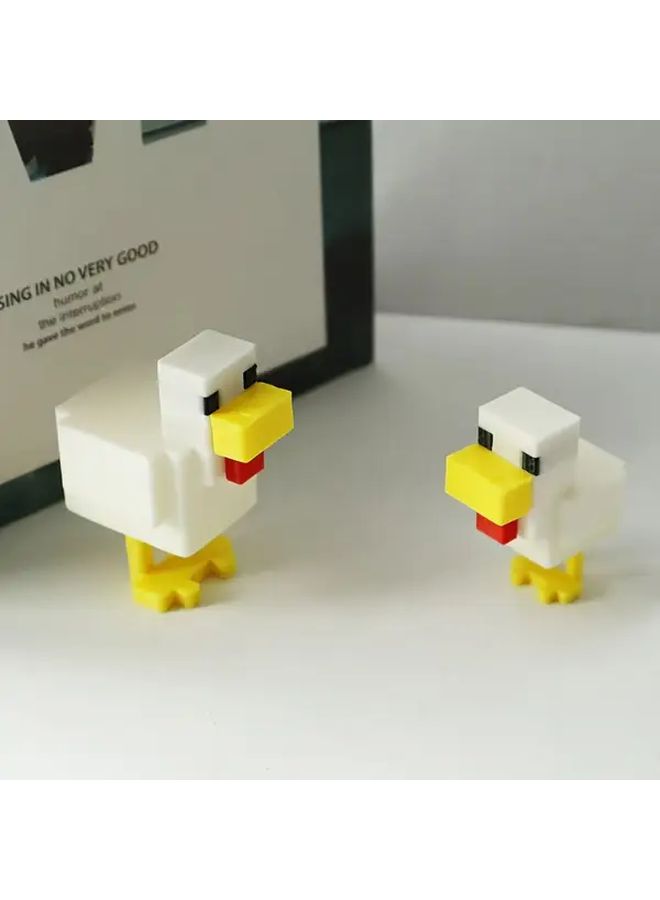 Easter Chicken Pixel Art Figurine Model L Desk Decor For Home Office Gift - Image 1