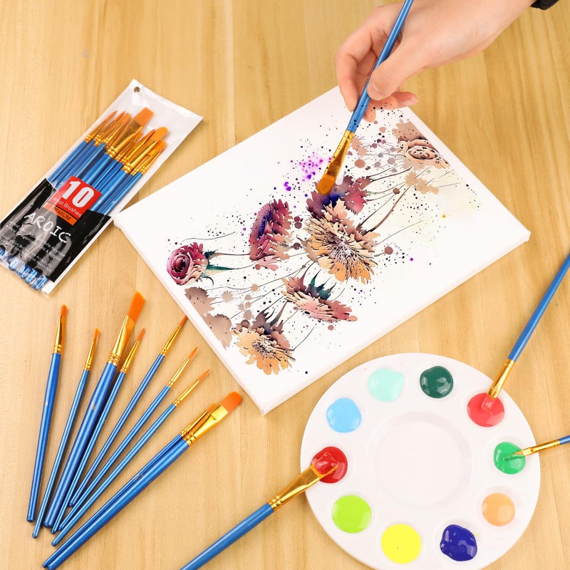 AROIC Acrylic Paint Brush Set, 36pack/360pcs Nylon Hair Paint Brushes, for Oil Painting Rock Body Painting, Artist Amateur Craft Paint Brushes Supplies, Children Adult Painting Small Paint Brush Set. - Image 5