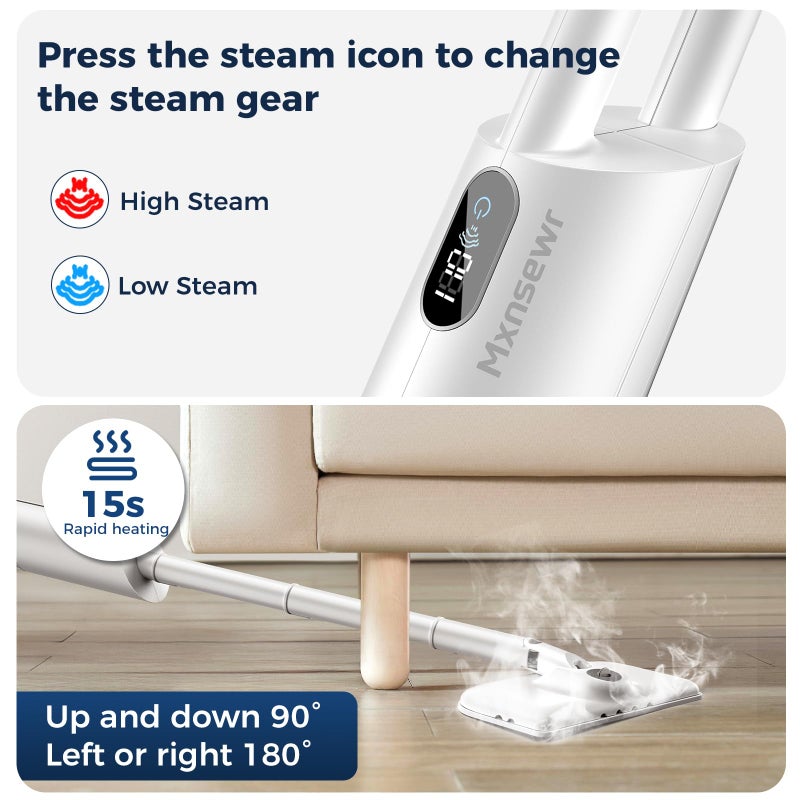 Mxnsewr Steam Mop All-in-one for Floor Cleaning, MultiPurpose Steam Cleaner for Home with LED display screen - Image 4