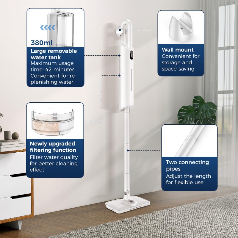 Mxnsewr Steam Mop All-in-one for Floor Cleaning, MultiPurpose Steam Cleaner for Home with LED display screen - Image 5