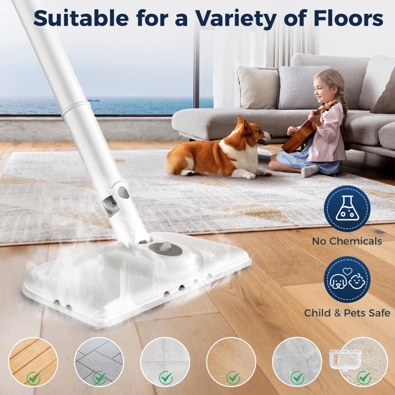 Mxnsewr Steam Mop All-in-one for Floor Cleaning, MultiPurpose Steam Cleaner for Home with LED display screen - Image 2