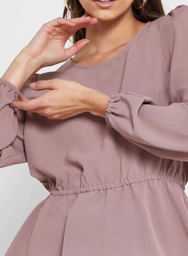 ONLY Balloon Sleeve Peplum Top