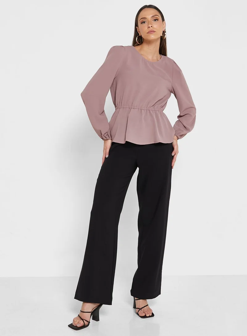 ONLY Balloon Sleeve Peplum Top