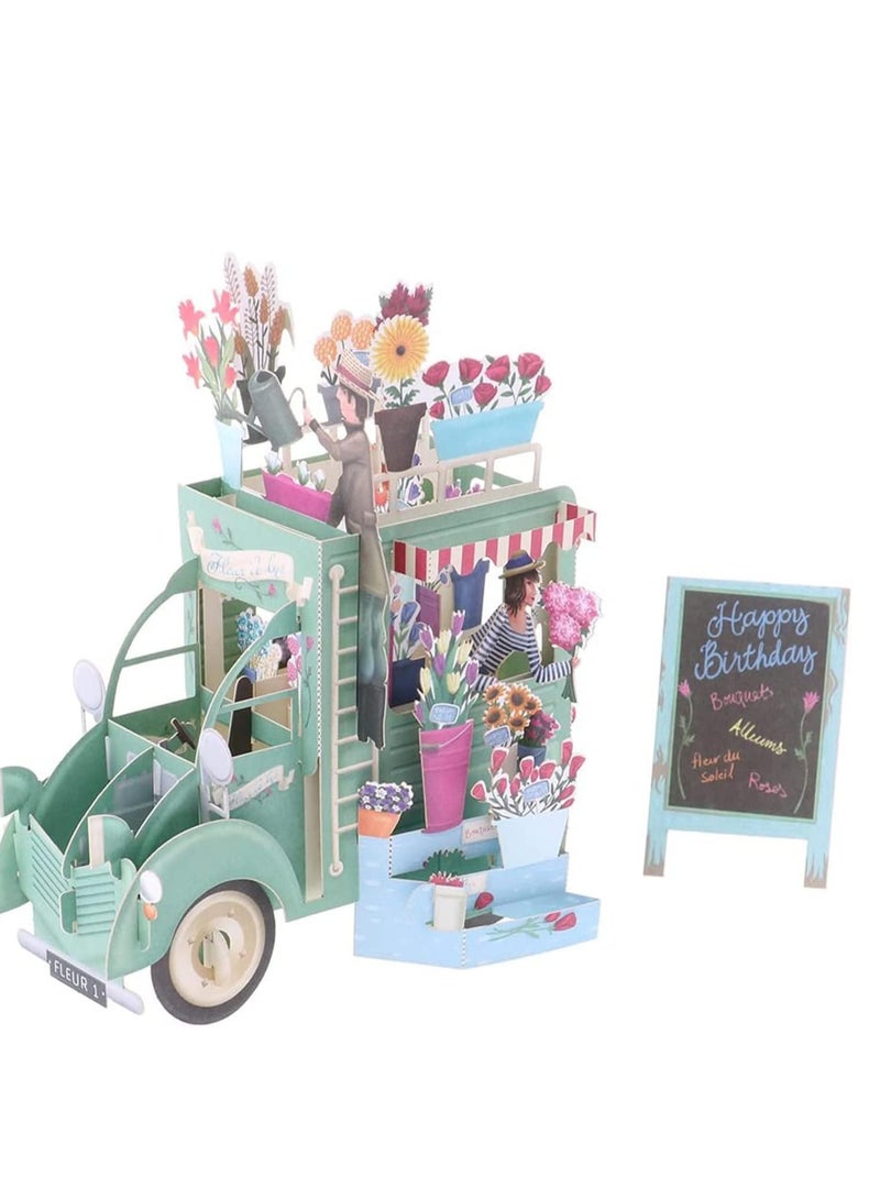 SYOSI 3D Pop-Up Greeting Cards Handmade Flower Float Hollow Cut Loveing Card for Birthday to Your Lovers Friends with Envelope Box Note and Envelopes - Image 1