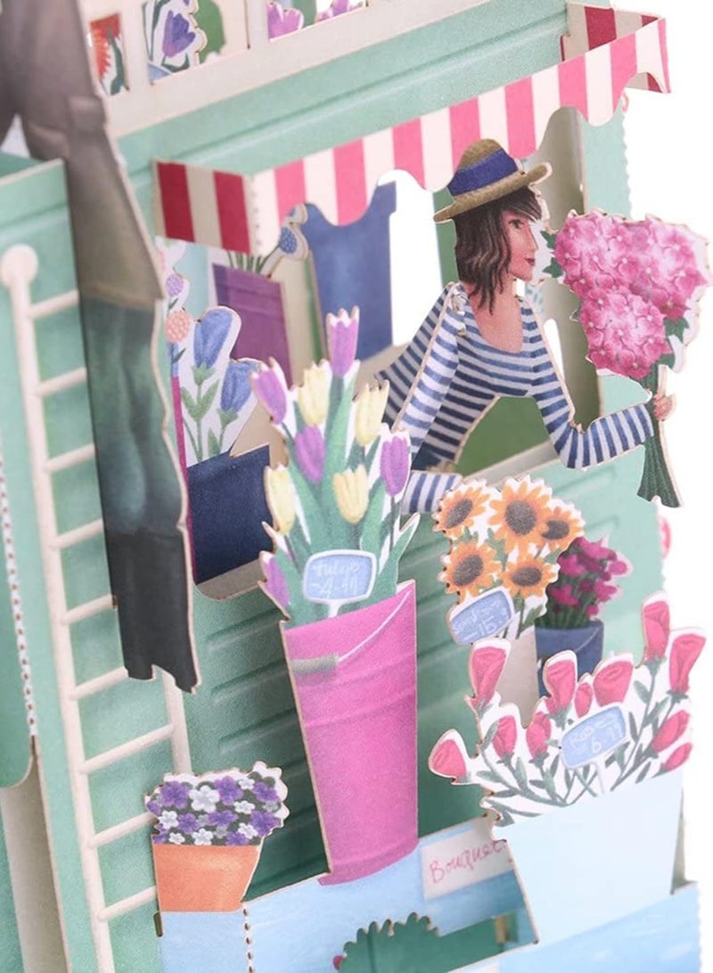 SYOSI 3D Pop-Up Greeting Cards Handmade Flower Float Hollow Cut Loveing Card for Birthday to Your Lovers Friends with Envelope Box Note and Envelopes - Image 3