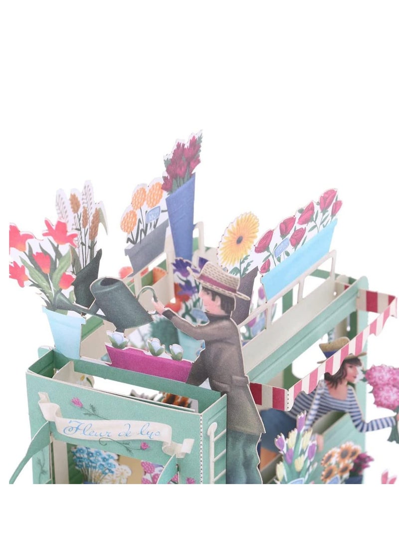 SYOSI 3D Pop-Up Greeting Cards Handmade Flower Float Hollow Cut Loveing Card for Birthday to Your Lovers Friends with Envelope Box Note and Envelopes - Image 2