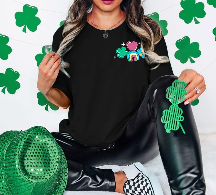 UNIQUEONE St Patricks Day Shirt Women One Lucky Teacher St. Patrick's Day Shirts for Women School Teach Shirt Black - Image 4