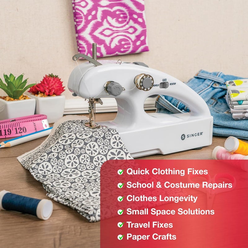 SINGER آلة خياطة سريعة محمولة بدون سلك (حزمة خياطة سريعة بخيطين) - Image 3