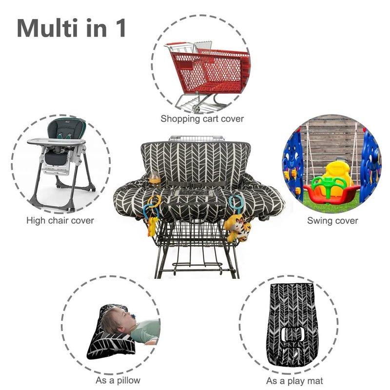 ICOPUCA Shopping Cart Cover for Baby boy Girl, Multi-in-1 Cart Covers for Babies, Soft Padded Infant High Chair Cover, Machine Washable, Grocery cart seat Cushion Cover - Image 5