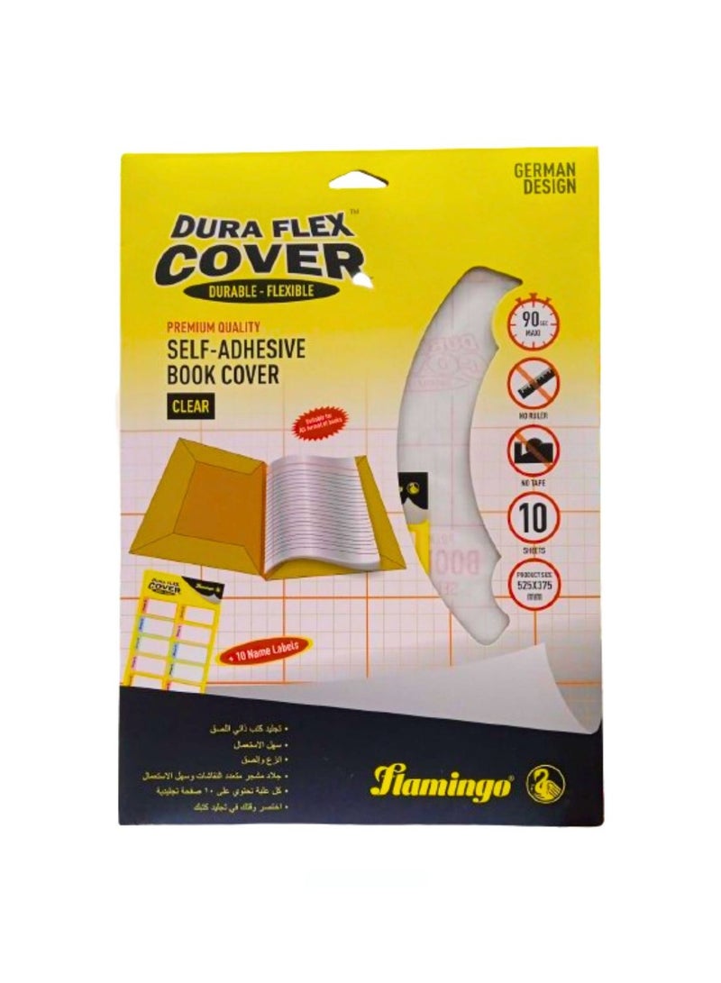 Flamingo Dura Flex Cover Self Adehsive Book Cover Emobossed 10 Sheets 525 x 375mm - Image 1