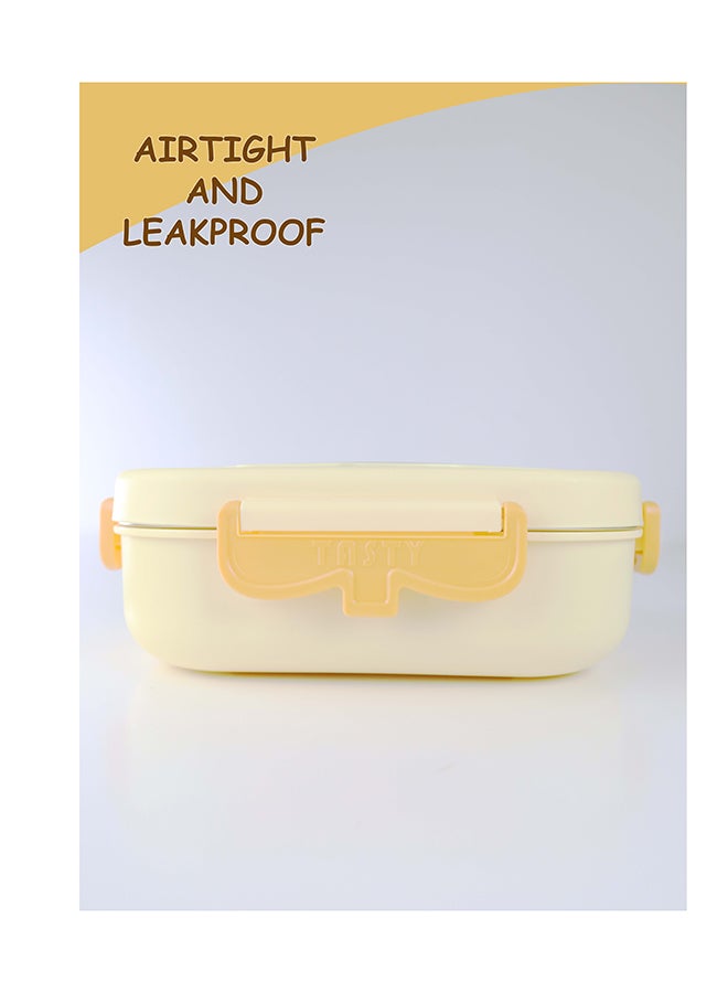 Toshionics Stainless Steel Elephant Lunch Box for Kids 1.4L – Microwave Safe, Leakproof, 2 Compartments, With Spoon, Cute Cartoon Animal Print – School, Daycare, Home, Office, Travel, BPA-Free, Lightweight, Durable, Freezer & Dishwasher Safe – 20x14x5 cm - Image 5