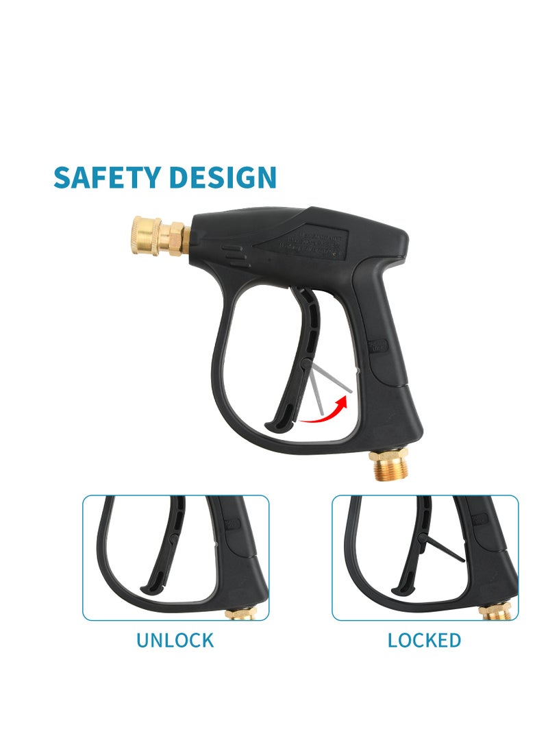 Generic 4000PSI High Pressure Washer Gun Handle with 5 Water Nozzle with 5 Water Nozzle Tip, Car Wash Spray Gun no Hose, M22-14 Hose Connector & 1/4" Quick Connector for Car, Patio Cleaning  - Image 5
