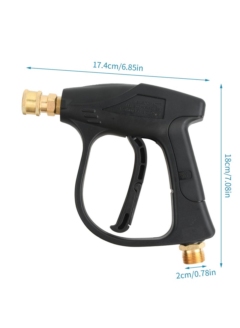 Generic 4000PSI High Pressure Washer Gun Handle with 5 Water Nozzle with 5 Water Nozzle Tip, Car Wash Spray Gun no Hose, M22-14 Hose Connector & 1/4" Quick Connector for Car, Patio Cleaning  - Image 2