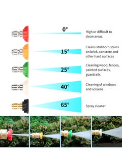 Generic 4000PSI High Pressure Washer Gun Handle with 5 Water Nozzle with 5 Water Nozzle Tip, Car Wash Spray Gun no Hose, M22-14 Hose Connector & 1/4" Quick Connector for Car, Patio Cleaning  - Image 3