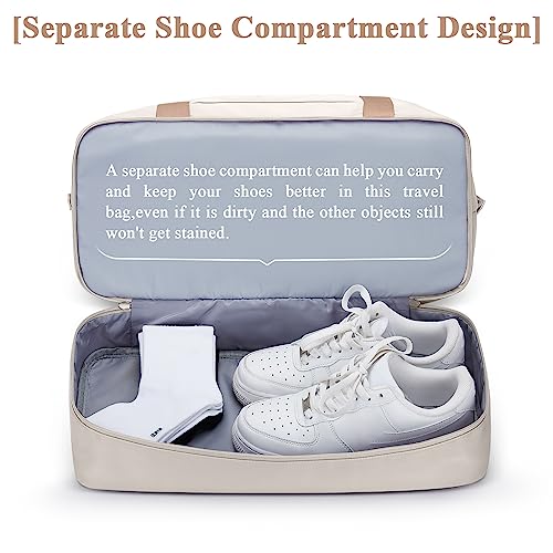 HYC00 Travel Duffel Bag with Shoes Compartment, Overnight Weekender Bags for Women,Carry on Personal Item Bag - Image 5