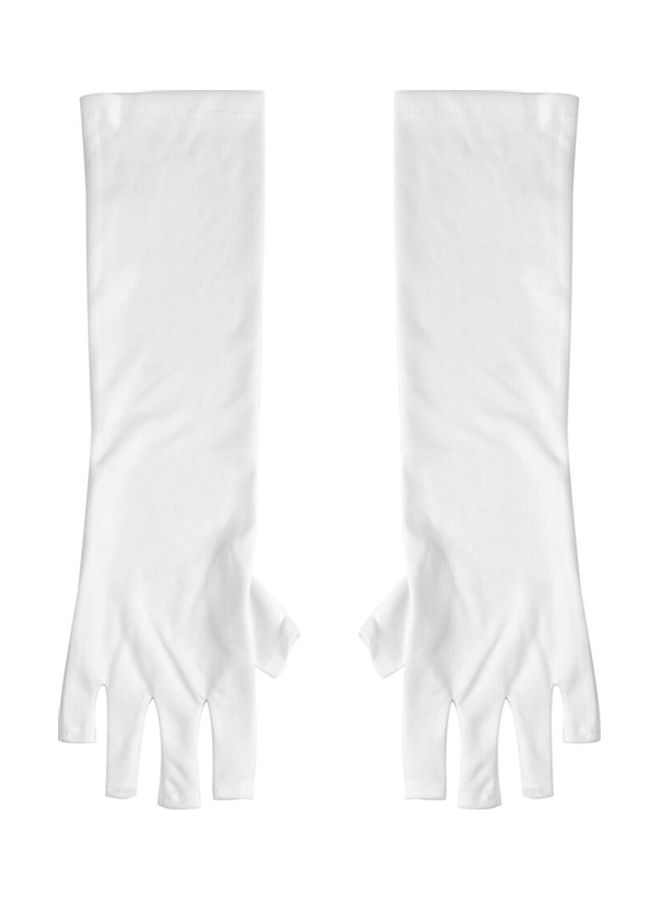 NIBEMINENT One Piece Nails Tools Radiation UV Protection Phototherapy Effect Gloves White - Image 1