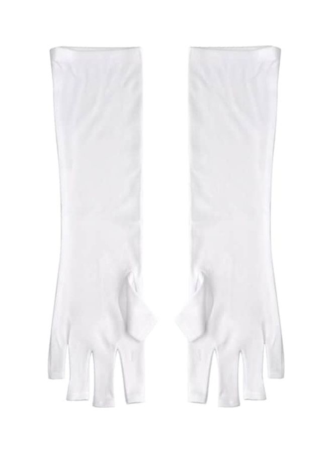 NIBEMINENT One Piece Nails Tools Radiation UV Protection Phototherapy Effect Gloves White - Image 3