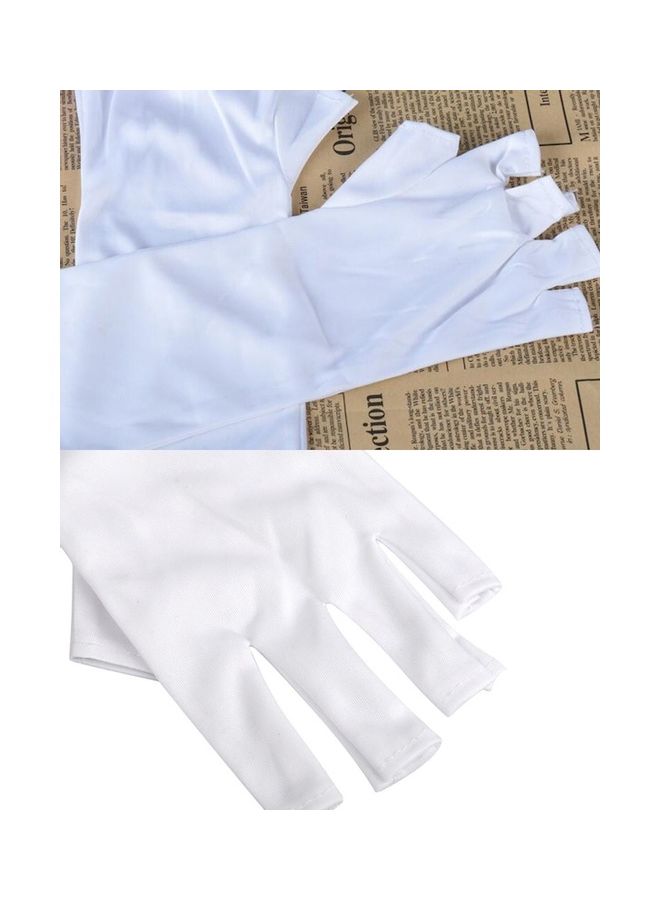 NIBEMINENT One Piece Nails Tools Radiation UV Protection Phototherapy Effect Gloves White - Image 5