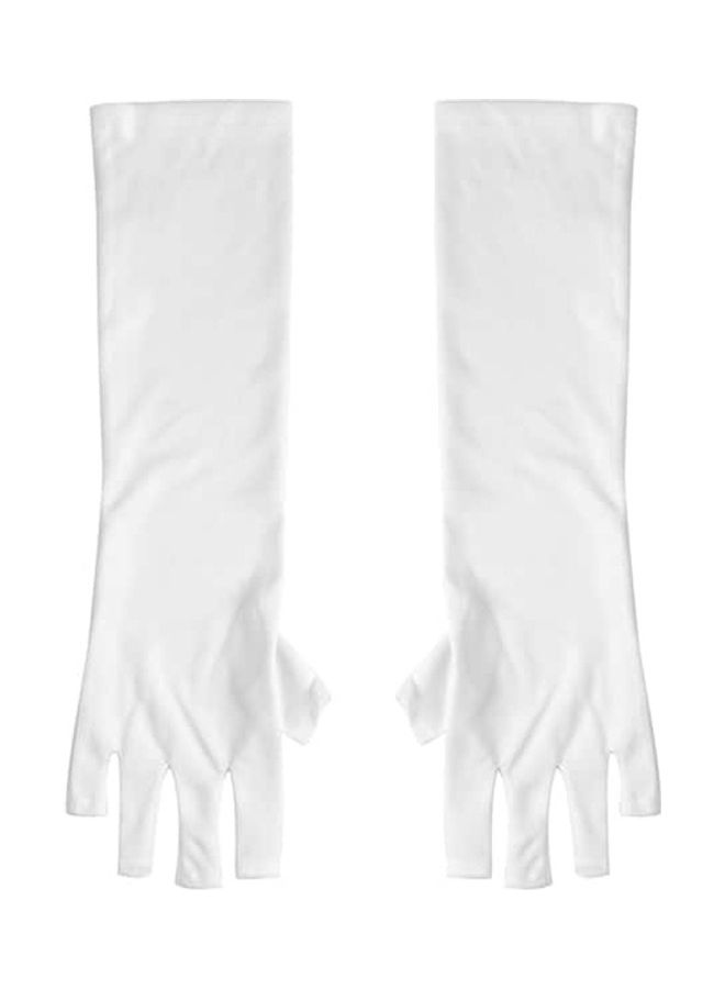 NIBEMINENT One Piece Nails Tools Radiation UV Protection Phototherapy Effect Gloves White - Image 2