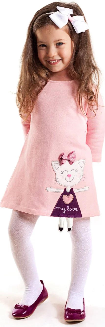 Denokids Kitten Appliqué Dress