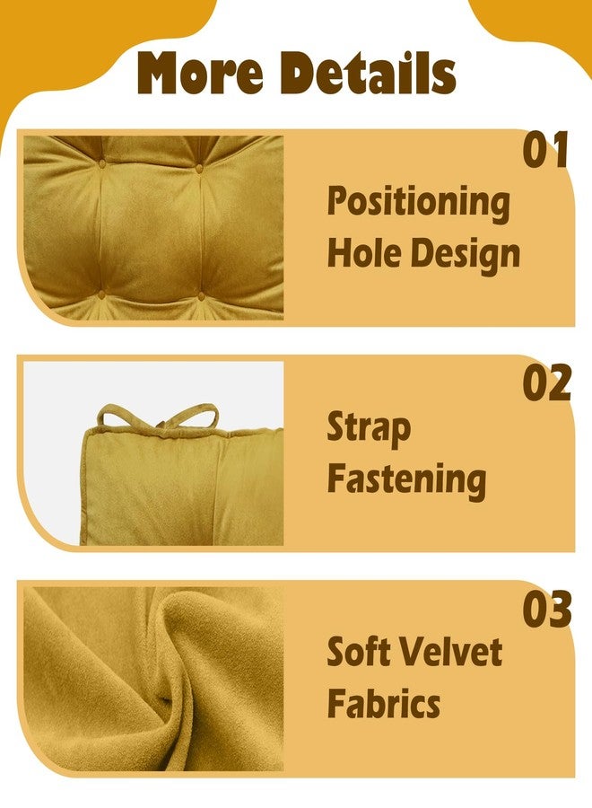 Wadser Set of 2 Chair Pads Velvet Thick Seat Cushions for Home Office Chairs Square Tatami Pillow Pads for Floor Balcony Patio, Emerald Green, 15.7x15.7x2.4 - Image 2