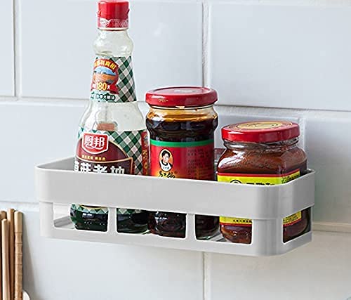 MorivaHomes Multipurpose Wall Mount Bathroom Shelf and Rack for Home and Kitchen. Adhesive Sticker Support Without Drilling (2 Bathroom Shelf + 2 Soap Dish), Acrylic, Hardware Tools, White - Image 5