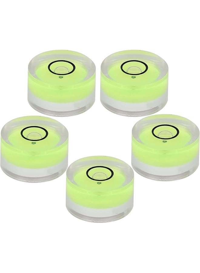 PROMASS 5pcs Bubble Spirit Levels, 15mm Circular Bullseye Bubble Level Mini Round Spirit Level Measuring Tool for Balance Electronic Scale Camera  - Image 1