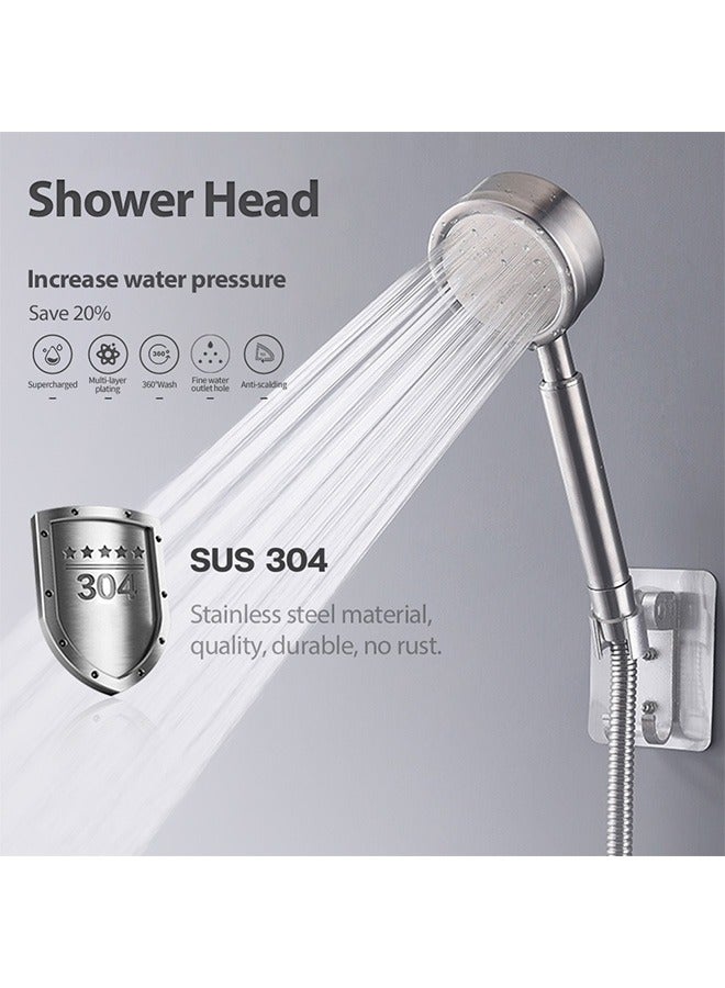 Adjustable Shower Head Holder Set with 1.5m Hose, High-Pressure Shower Head, Easy to Install for Bathroom  - Image 2