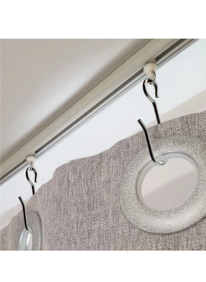 Curtain Hooks and Gliders Set 80 Pieces Shower Pack of 40 Gliders for Window Door Bathroom Bendable Track Pulley - Image 4