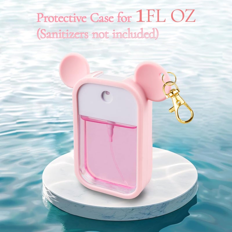 Terpink Silicone Case Compatible With Touchland Hand Sanitizer Spray 1 Fl Oz  Mouse Design Protective Case With Keychain For Power Mist And Glow Mist  Hand Sanitizer Spray Accessory 1 Pack (Pink) - Image 2
