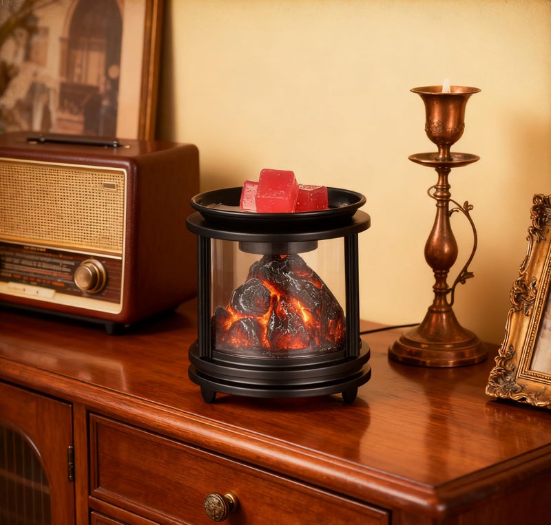 Dicimi Fireplace Wax Warmer â€“ 3D Realistic Flame Effect, Electric Wax Melt Warmer with Bevereage Warmer Function, 18W Energy-Saving Home Decor for Christmas, 60-Day Warranty - Image 2