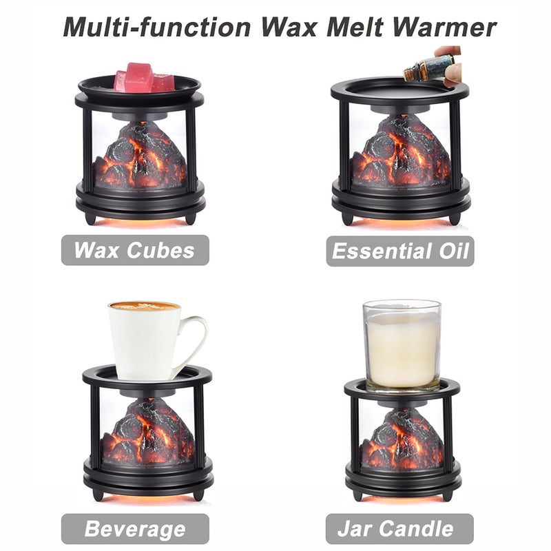 Dicimi Fireplace Wax Warmer â€“ 3D Realistic Flame Effect, Electric Wax Melt Warmer with Bevereage Warmer Function, 18W Energy-Saving Home Decor for Christmas, 60-Day Warranty - Image 3