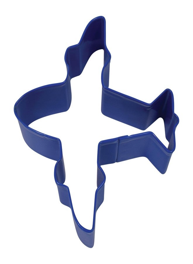 CybrTrayd R&M Airplane 4" Cookie Cutter Navy Blue With Colored, Durable, Baked-on Polyresin Finish - Image 1