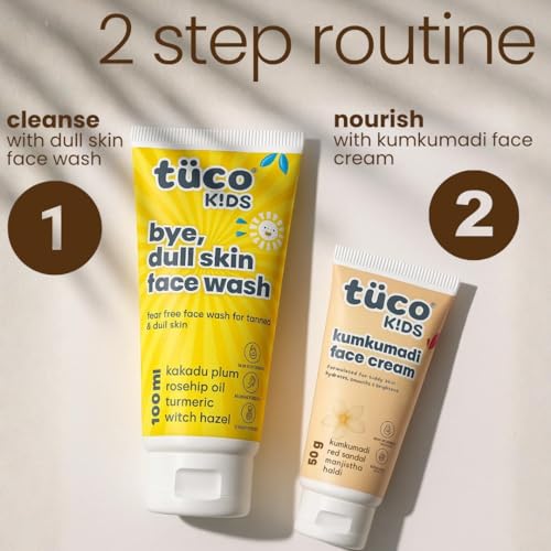 TuCo طقم توكو® للأطفال من كُمكُمادي | غسول وجه للبشرة الباهتة وكريم وجه كُمكُمادي | يضيء، يحارب السمرة والبقع الباهتة | خالي من البارابين وSLS | آمن للأطفال - 50 جرام عبوة من 2 - Image 2