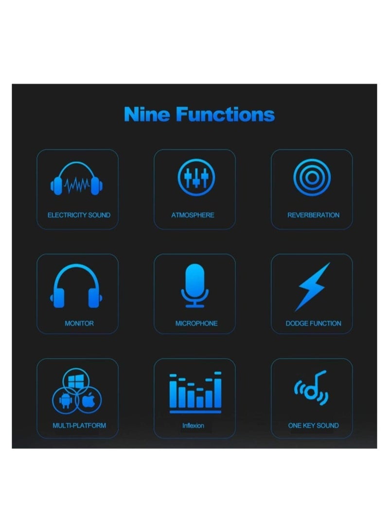 ELTRAZONE - V8 Multifunctional Live Sound Card USB Audio Interface Intelligent Volume Adjustable Audio Mixer Sound Card for Recording Hosting Speech - Image 1