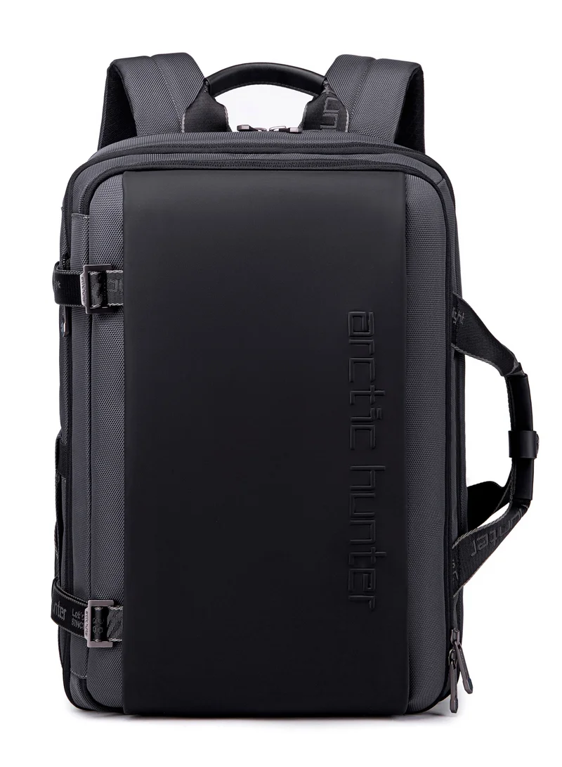 أركتيك هانتر Travel Backpack with Expandable Pocket 30L 2 in 1 Backpack Built in Separate Convertible Handbag for 17inch Laptop Water-resistant Multiple Pockets Anti-theft Laptop Backpack for Office Travel Grey