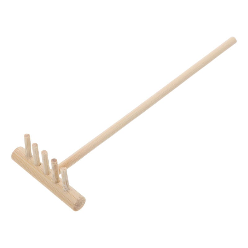 Mini Wooden Zen Sand Rake Five Tooth Manual Meditation Tool Desktop - Image 2