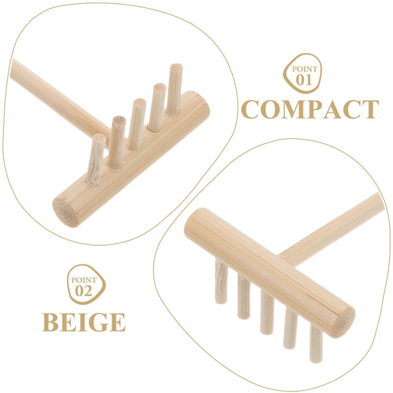 Mini Wooden Zen Sand Rake Five Tooth Manual Meditation Tool Desktop - Image 4