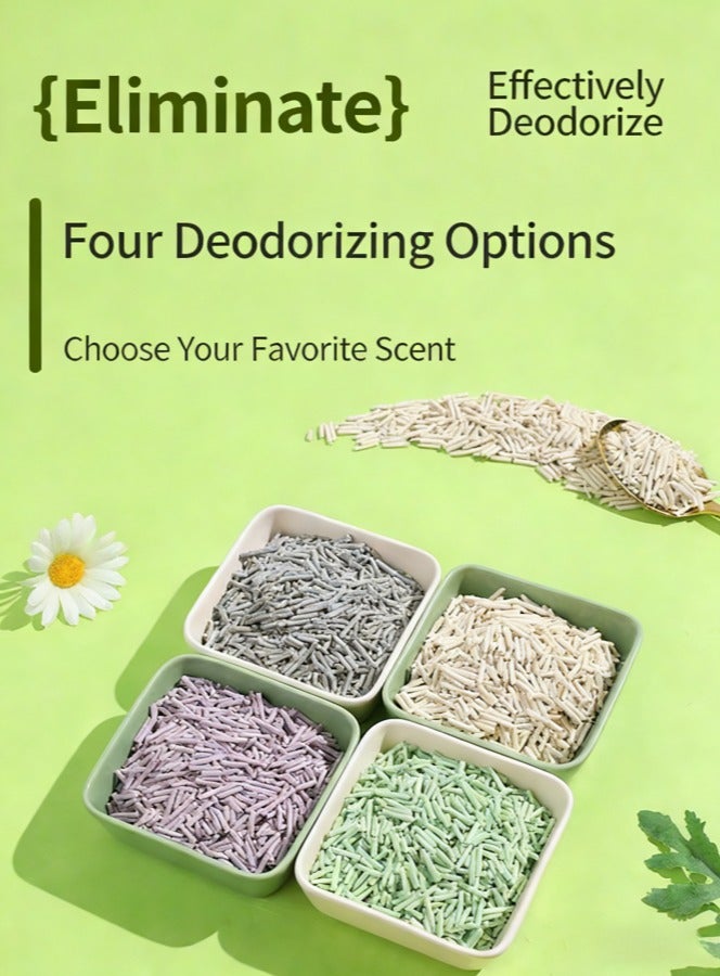 2 Packs Cat Litter Fast Clumping, Flushable, Ultra Absorbent, 100% Natural Ingredients Litter, Water Dissolvable, Really Dust-Free, Low Tracking  Tofu Litter (Bamboo charcoal flavor) - Image 2