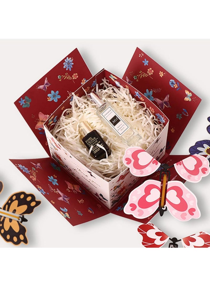 SYOSI Explosion Gift Box, DIY Surprise Box with Random Fluttering Butterflies, Creative Handmade Gift for Anniversary Birthday Valentine's Day Wedding Special Occasions, 1 Pack - Image 3