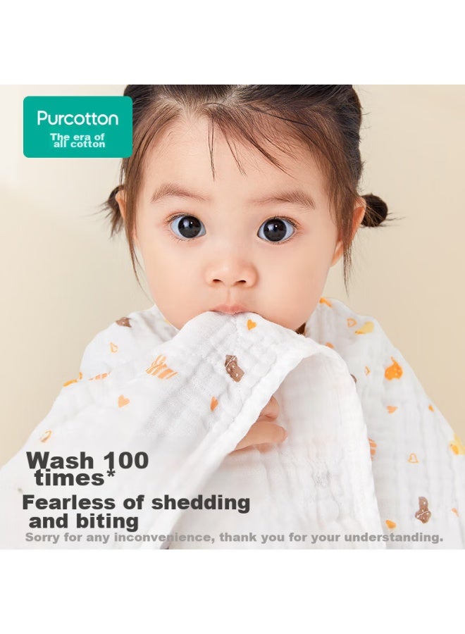 Purcotton Baby Bath Towel, Newborn 6-layer Washable Gauze Towel, Pure Cotton, Lion And Airplane Pattern, Blue, 115*115cm - Image 5