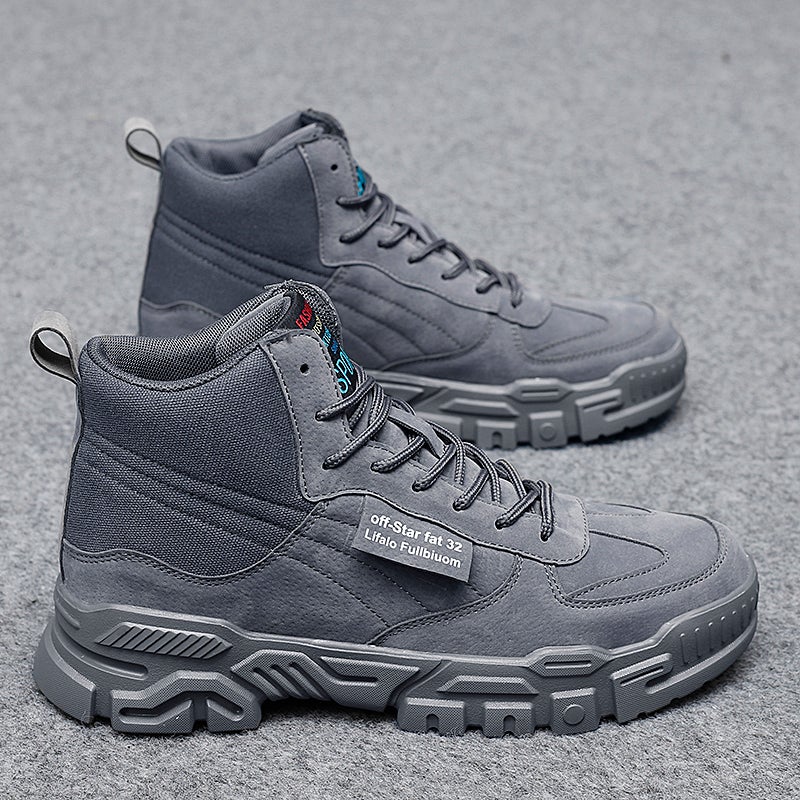 أحذية رياضية لزيادة الطول للرجال 10 سم 8 سم أحذية كاجوال 033 رمادي مسطح الكعب - Image 1