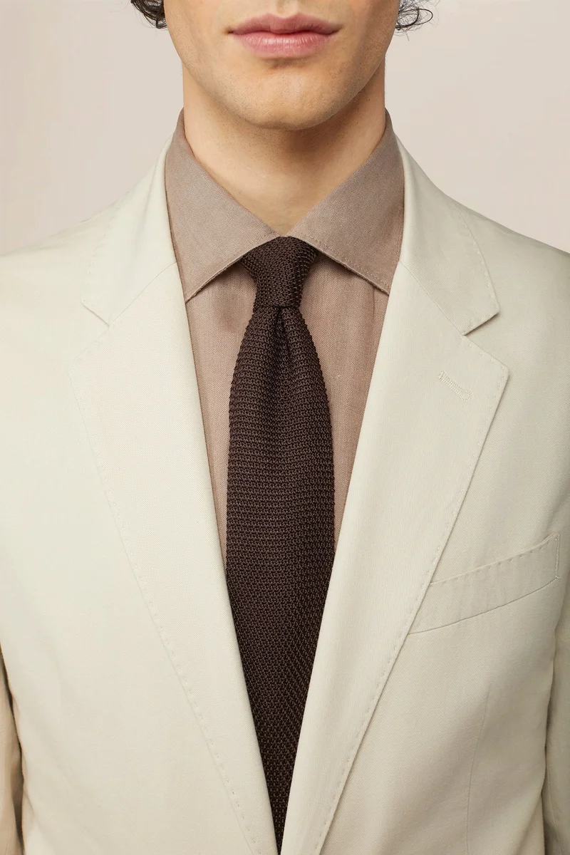 Doppelganger Brown Men's single-breasted, unlined, regular fit jacket - Sand for Men | Best Price UAE